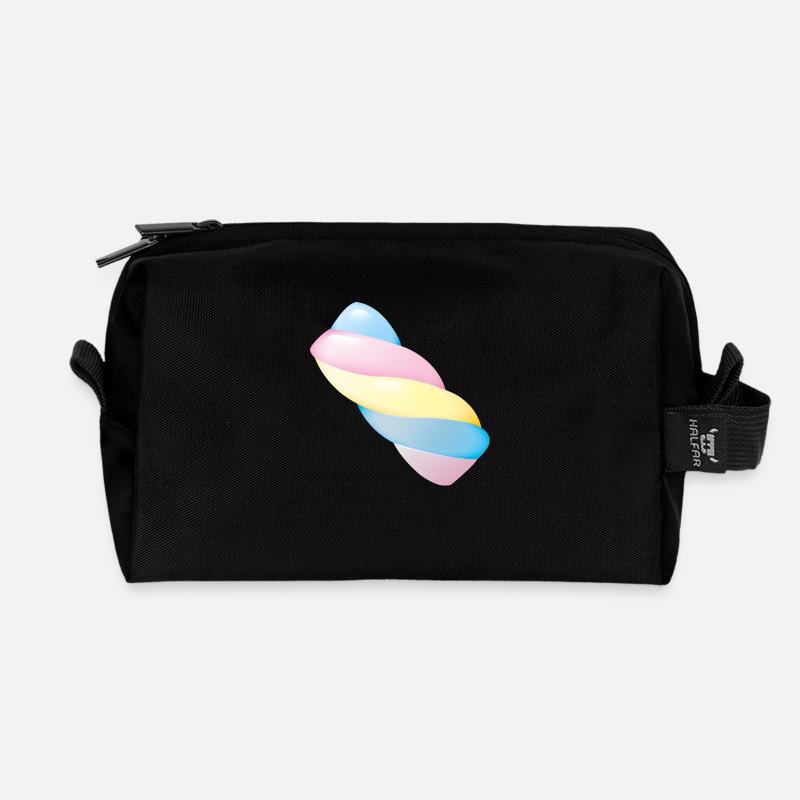 Smiley Marshmallow - Recycelte Kulturtasche - Schwarz