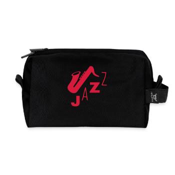 Jazz - Music - Blues - Funk - Jazzman - Groove - Recycled Toiletry Zip Bag - black - Front