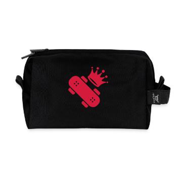Skateboard Skateboarding Sport Sportler Spieler - Recycelte Kulturtasche - Schwarz - Vorne