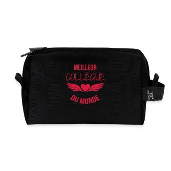 collègue / entreprise / travail / bureau - Trousse de toilette en tissu recyclé - noir - Devant