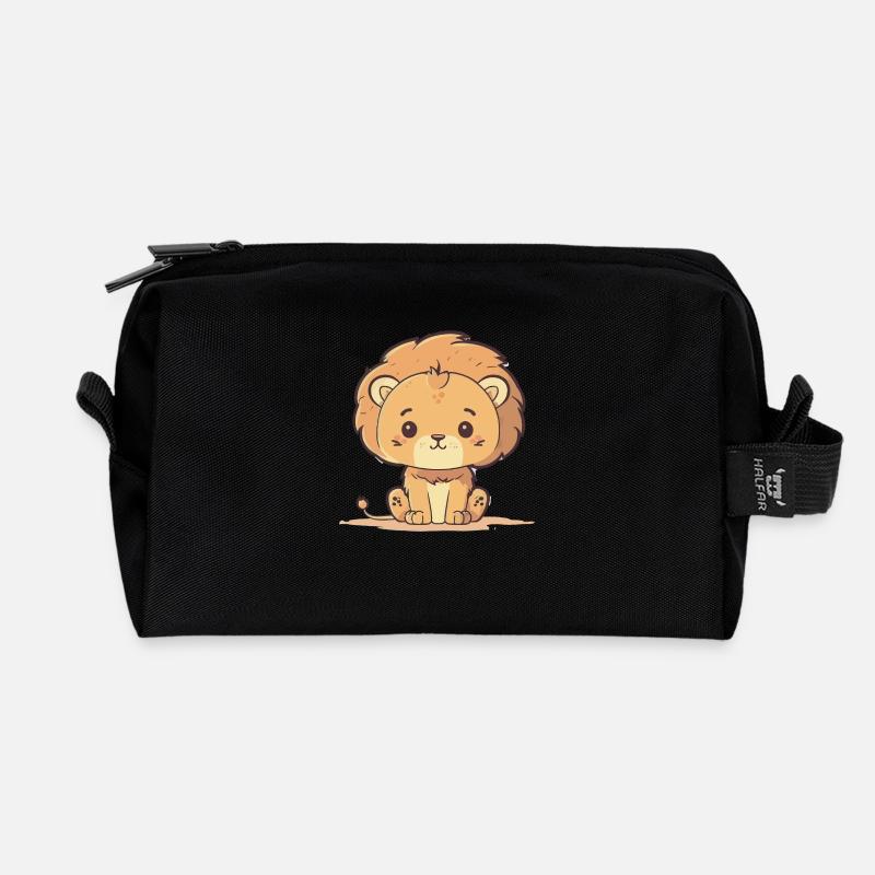 Löwenbaby - Recycelte Kulturtasche - Schwarz