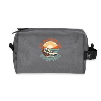 I'd rather be surfing - Recycled Toiletry Zip Bag - anthracite - Front