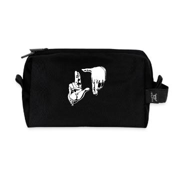 Foto Suchende Hände - Recycelte Kulturtasche - Schwarz - Vorne