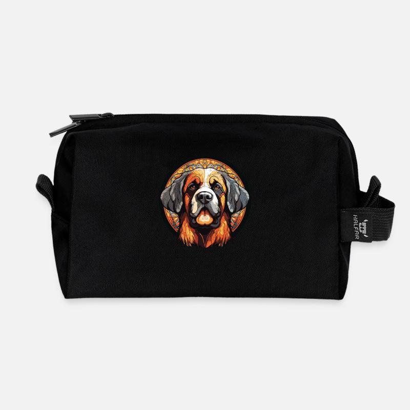 Hund Dog Bernandiner - Recycelte Kulturtasche - Schwarz