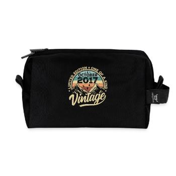 Octobre 2017 Anniversaire 2017 Né Octobre 2017 - Trousse de toilette en tissu recyclé - noir - Devant