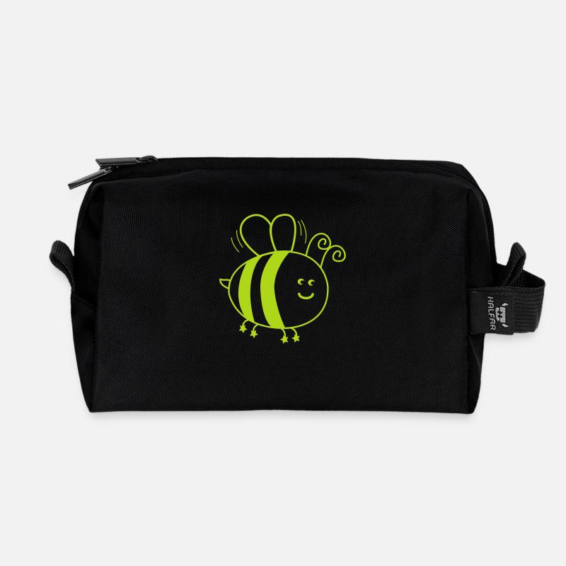 Biene Comic - Recycelte Kulturtasche - Schwarz