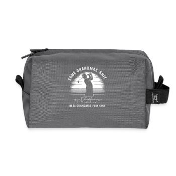 Real grannies playing golf - Recycled Toiletry Zip Bag - anthracite - Front