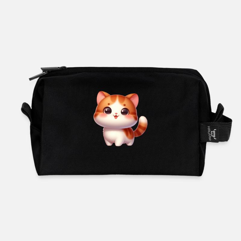 Cat / Katze - Recycelte Kulturtasche - Schwarz