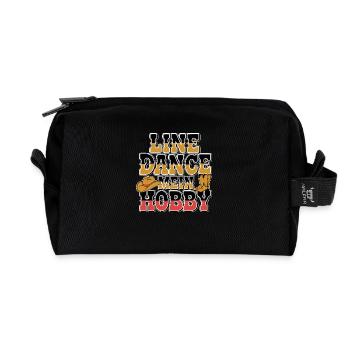 Farbenfrohes Line Dance Design mit Cowboyhut - Recycelte Kulturtasche - Schwarz - Vorne