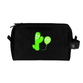 Cactus ballon poignée de main salutation pointes - Trousse de toilette en tissu recyclé - noir - Devant
