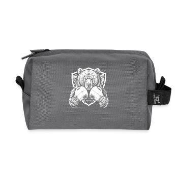 Grizzly Bär Boxer Boxen MMA - Recycelte Kulturtasche - Anthrazit - Vorne