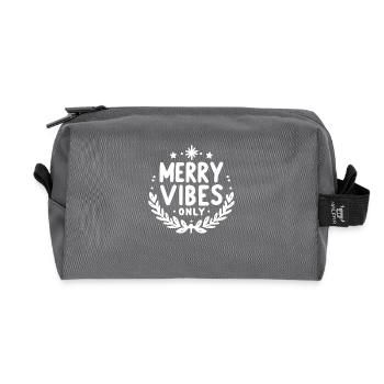 Nur fröhliche Vibes - Recycelte Kulturtasche - Anthrazit - Vorne
