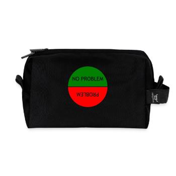 No problem vs Problem - Recycled Toiletry Zip Bag - black - Front