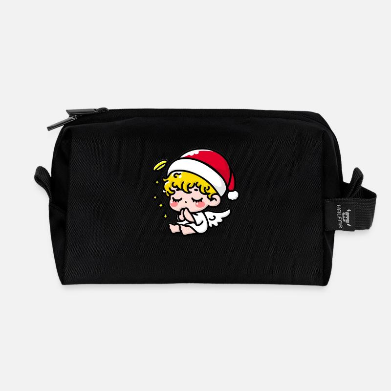 Weihnachtsengel - Recycelte Kulturtasche - Schwarz