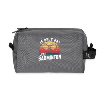 Je peux pas, j'ai Badminton - Style Vintage - Trousse de toilette en tissu recyclé - anthracite - Devant