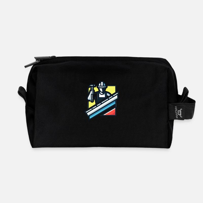 Dachdecker Symbol - Recycelte Kulturtasche - Schwarz