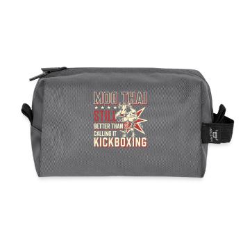 Witziges Muay Thai Sprüche-Design - Recycelte Kulturtasche - Anthrazit - Vorne