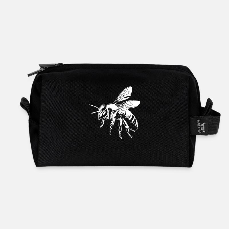 Biene - Recycelte Kulturtasche - Schwarz