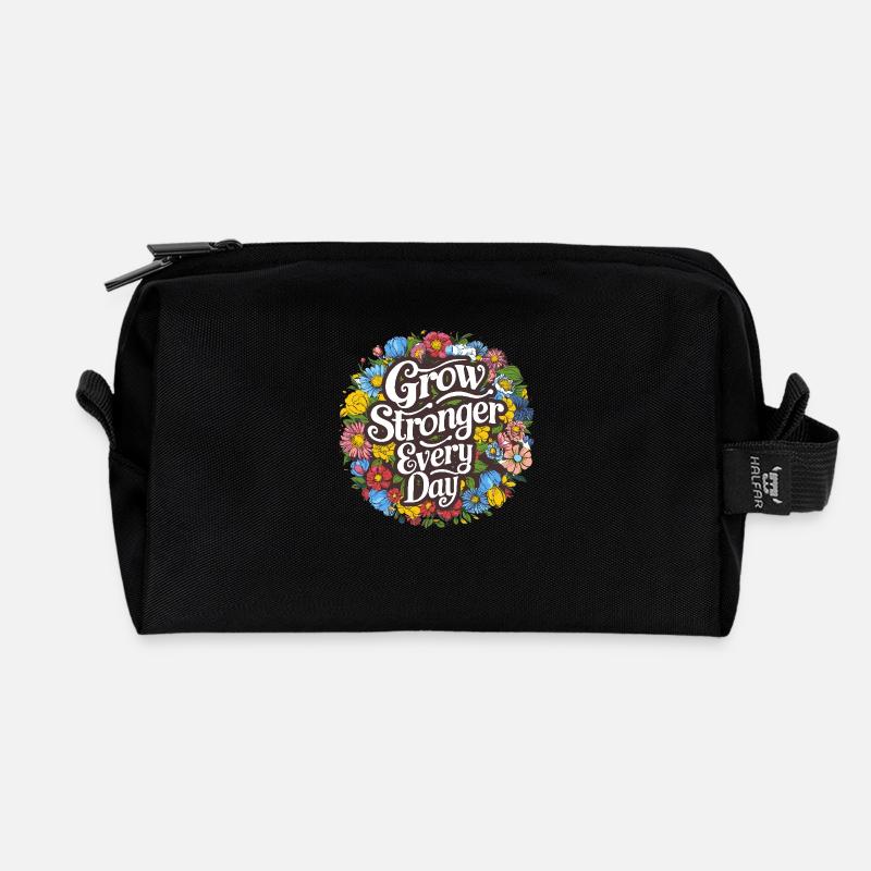 Grow stronger - Recycled Toiletry Zip Bag - black