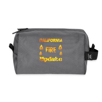 California Fire Update 2025 T-Shirt - Recycled Toiletry Zip Bag - anthracite - Front