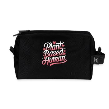 Vegetarian Vegan Veggie Vegetarian - Recycled Toiletry Zip Bag - black - Front