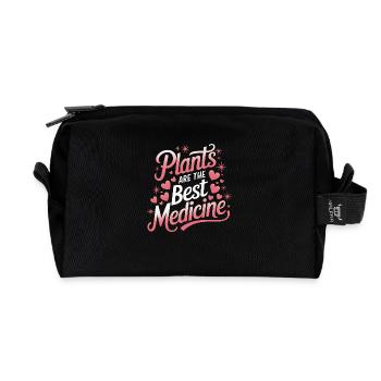 Vegetarian Vegan Veggie Vegetarian - Recycled Toiletry Zip Bag - black - Front