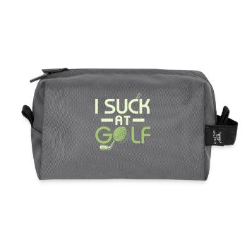Je suis nul au golf golfeur amateur - Trousse de toilette en tissu recyclé - anthracite - Devant
