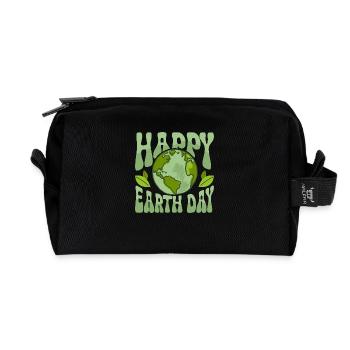 Happy Earth Day Environmental Planet - Recycelte Kulturtasche - Schwarz - Vorne