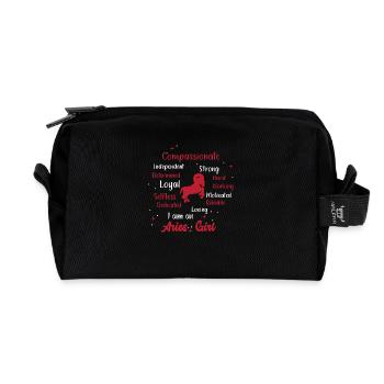 Sternzeichen Widder - Recycelte Kulturtasche - Schwarz - Vorne