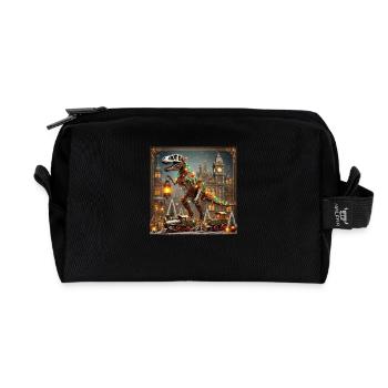 Steampunk T-Rex Dinosaurier Weihnachten Dino - Recycelte Kulturtasche - Schwarz - Vorne