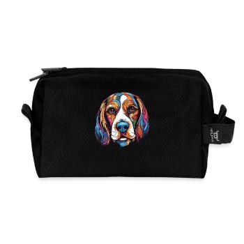 Beagle Hund Portrait - Recycelte Kulturtasche - Schwarz - Vorne