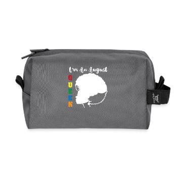 Signe du zodiaque Lion - Trousse de toilette en tissu recyclé - anthracite - Devant