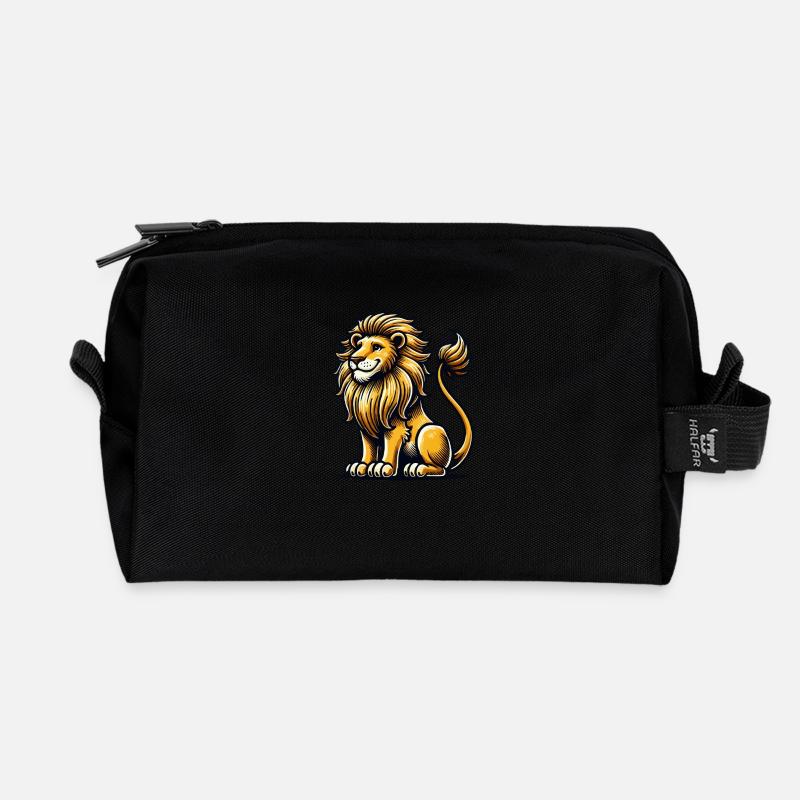 löwe - Recycelte Kulturtasche - Schwarz