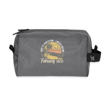 47th birthday - Legend since February 1978 - Recycled Toiletry Zip Bag - anthracite - Front