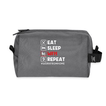 Remote home office - Recycled Toiletry Zip Bag - anthracite - Front