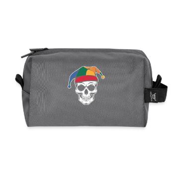 Drôle de crâne avec bonnet de fou - Trousse de toilette en tissu recyclé - anthracite - Devant