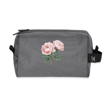 Peonies - Recycled Toiletry Zip Bag - anthracite - Front