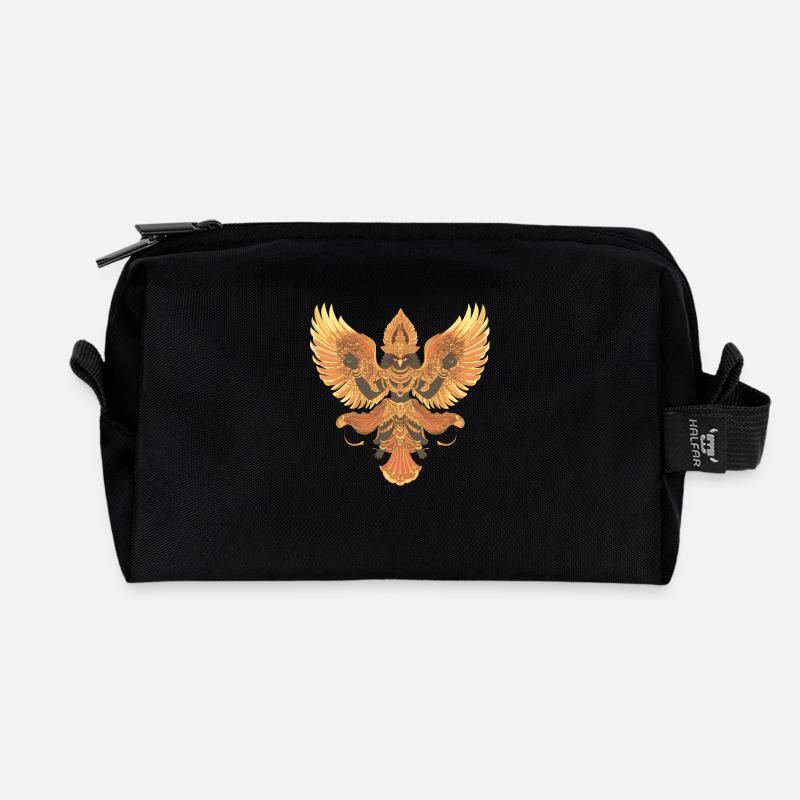 Garuda - Recycelte Kulturtasche - Schwarz