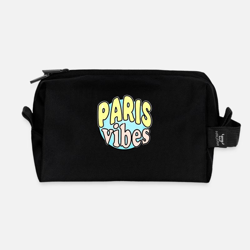 Paris Vibes - Recycled Toiletry Zip Bag - black