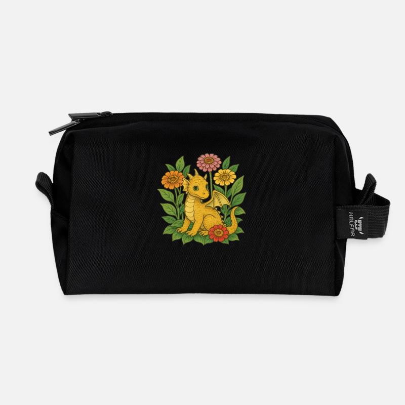Drache - Recycelte Kulturtasche - Schwarz