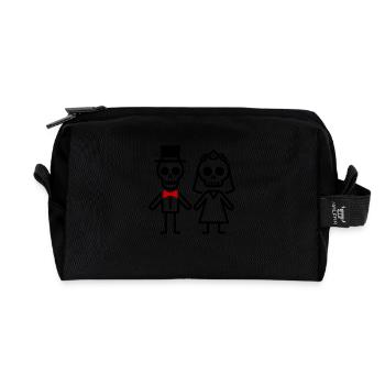 Ehepaar Hochzeit Skelett - Recycelte Kulturtasche - Schwarz - Vorne