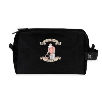 Active senior with walker - Recycled Toiletry Zip Bag - black - Front