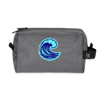 Welle Ozean - Recycelte Kulturtasche - Anthrazit - Vorne