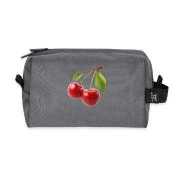 Cerises - Trousse de toilette en tissu recyclé - anthracite - Devant