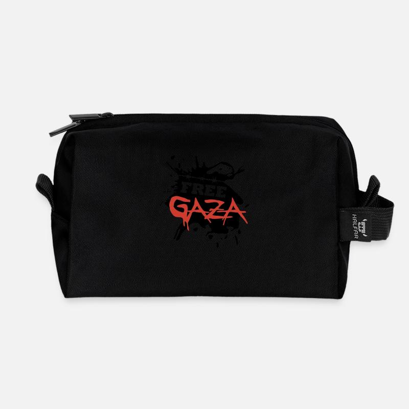 Free Gaza - Recycled Toiletry Zip Bag - black