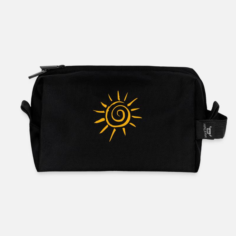 sonne - Recycelte Kulturtasche - Schwarz