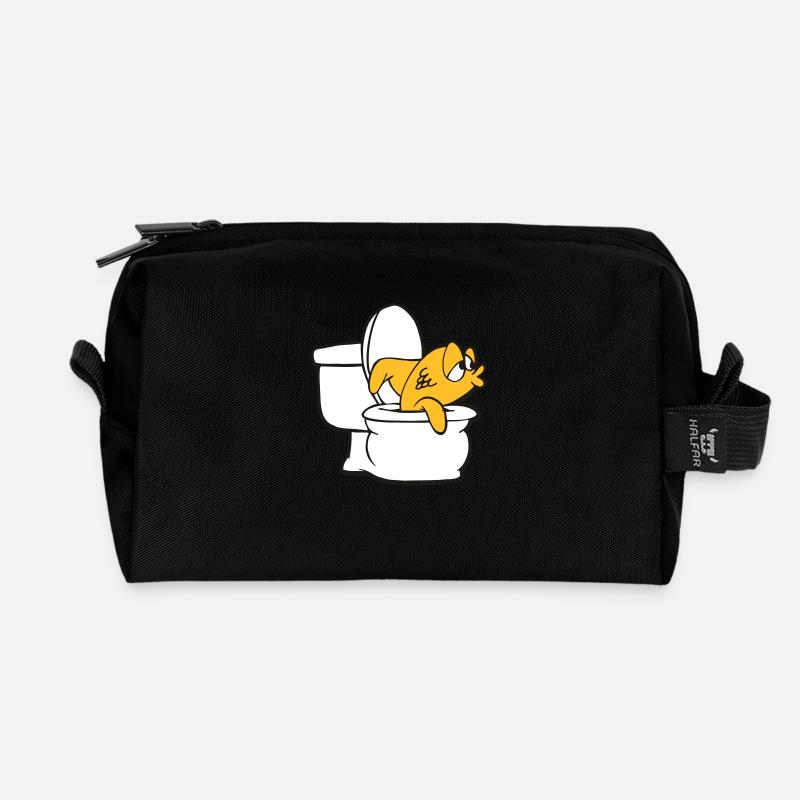 Fish - Recycelte Kulturtasche - Schwarz