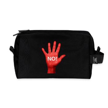 No! - Recycled Toiletry Zip Bag - black - Front