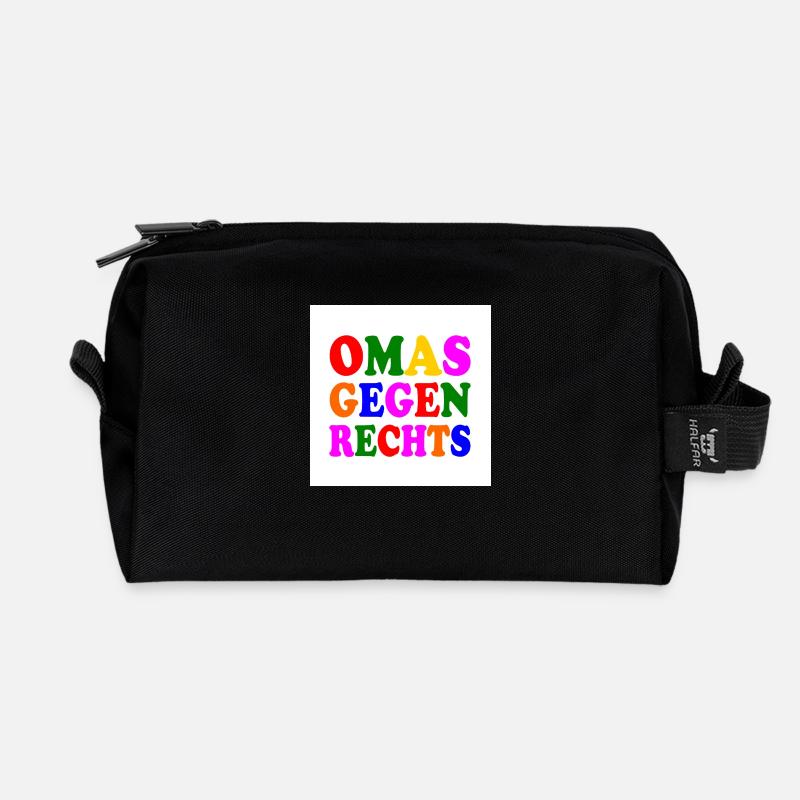 Omas gegen rechts - Recycelte Kulturtasche - Schwarz