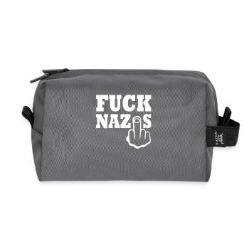 Fuck nazis - Recycelte Kulturtasche - Anthrazit - Vorne